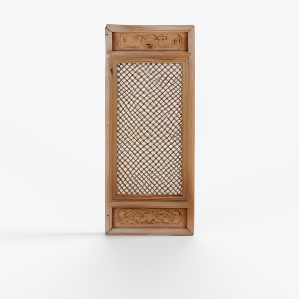 INDIGO Lattice Window Screen From Shanxi - 19th Ce