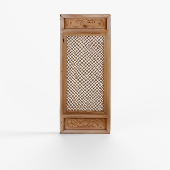 INDIGO Lattice Window Screen From Shanxi - 19th Ce