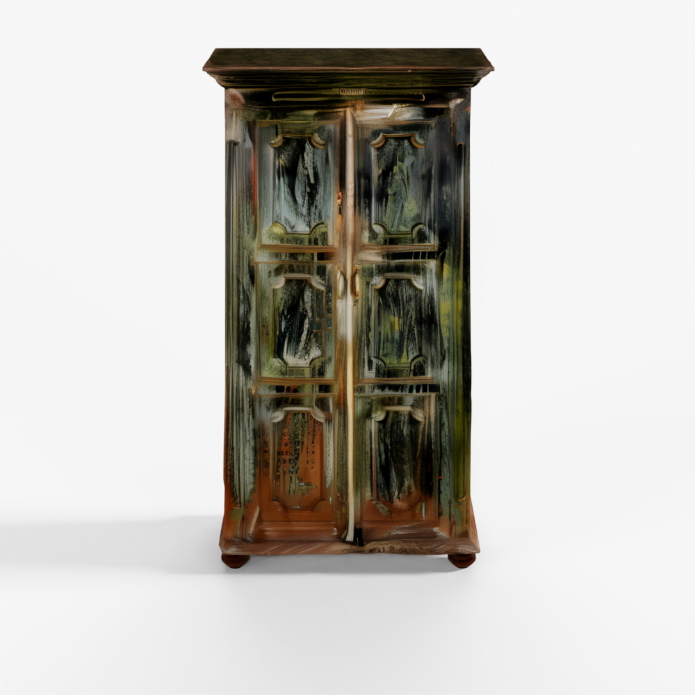 INDIGO Green Painted Reclaimed Teak Cabinet