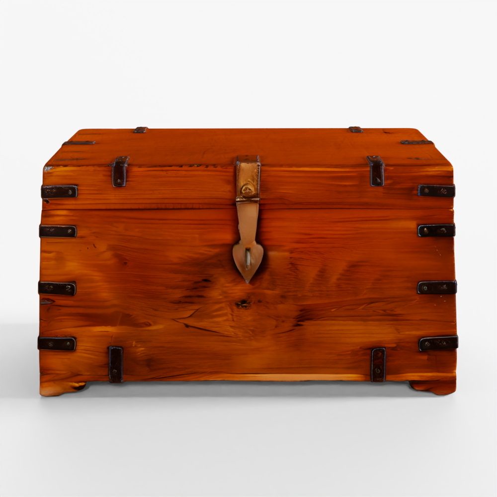 INDIGO Iron Bound Indian Military Chest -19th Cent