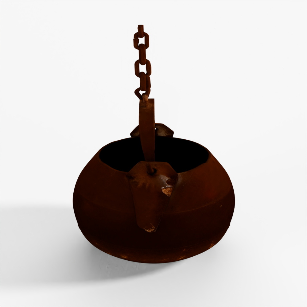 INDIGO Iron Well Pot From The Punjab - 19th Centur