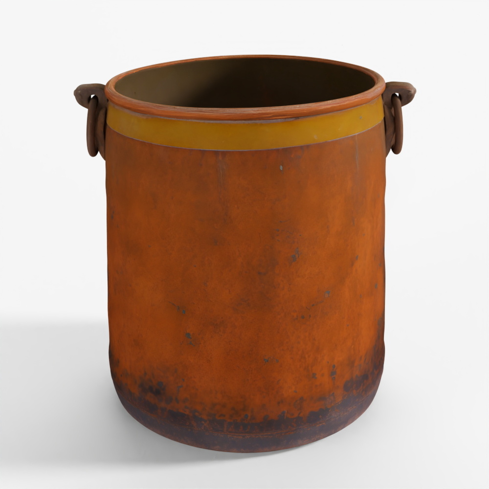 INDIGO Copper Water Pot From Kerala - 19th Century