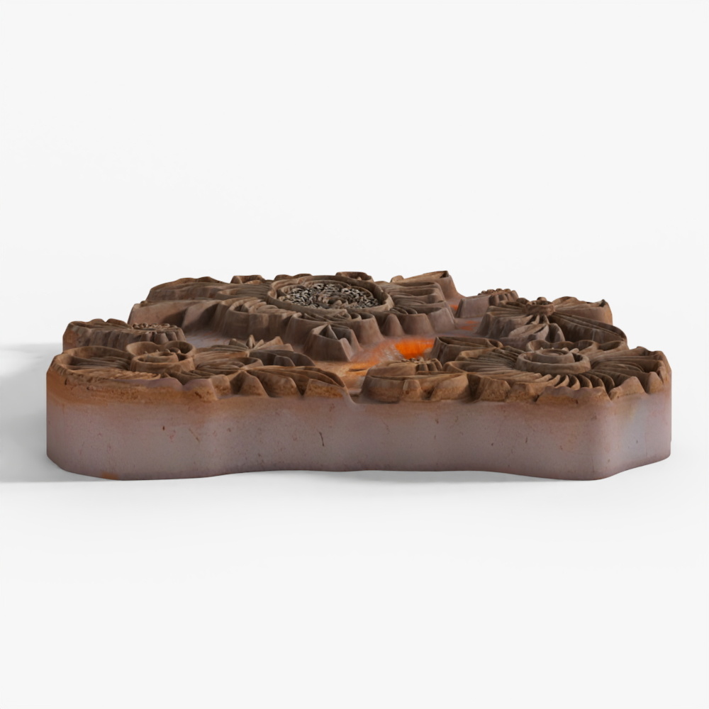 INDIGO Old Floral Textile Printing Block From Jaipur