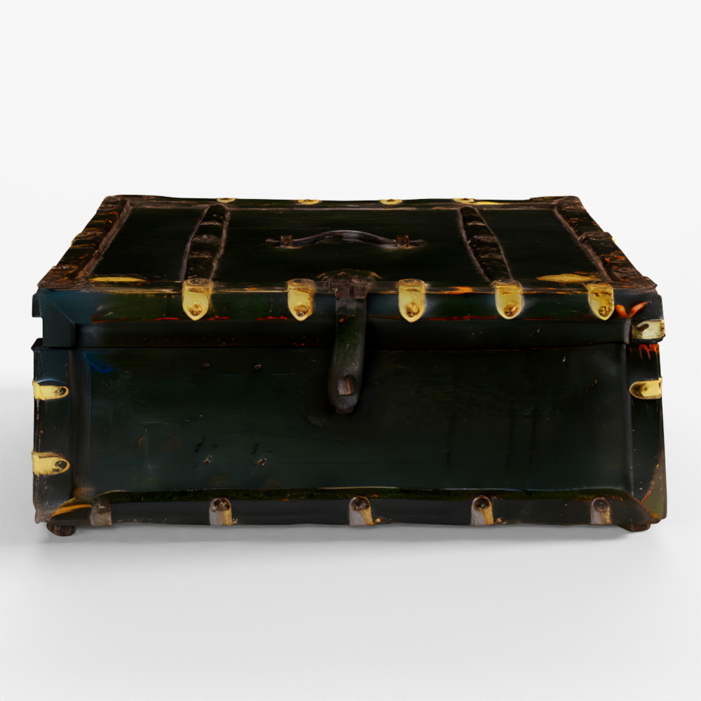 INDIGO Painted Merchants Box From Bikaner - 19th C