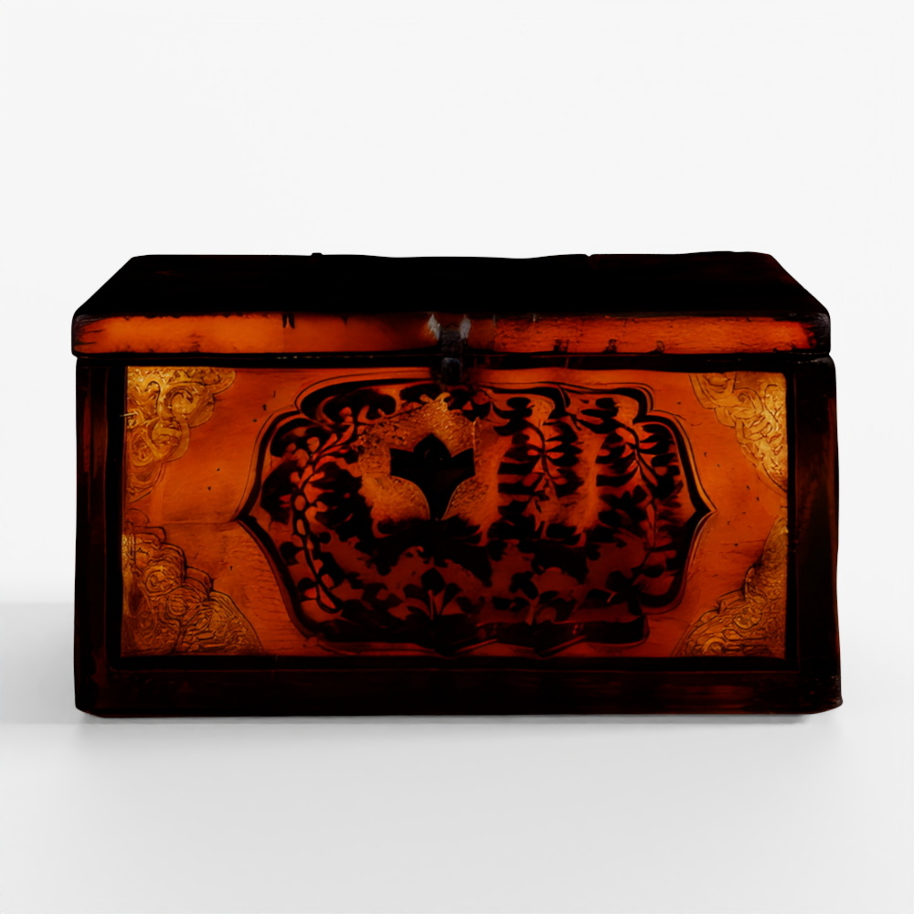 INDIGO Painted Tibetan Chest - 19th Century