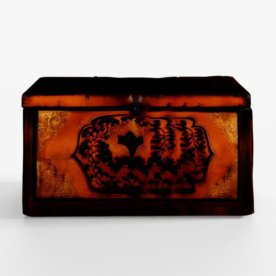 INDIGO Painted Tibetan Chest - 19th Century