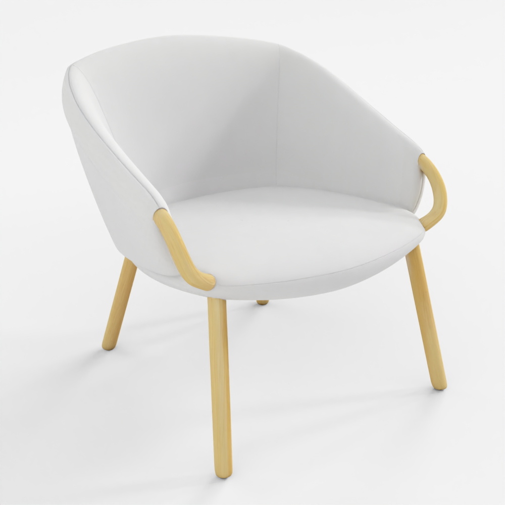 3D Model Interior Modern Boho Upholstered Accent Chair