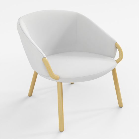 3D Model Interior Modern Boho Upholstered Accent Chair