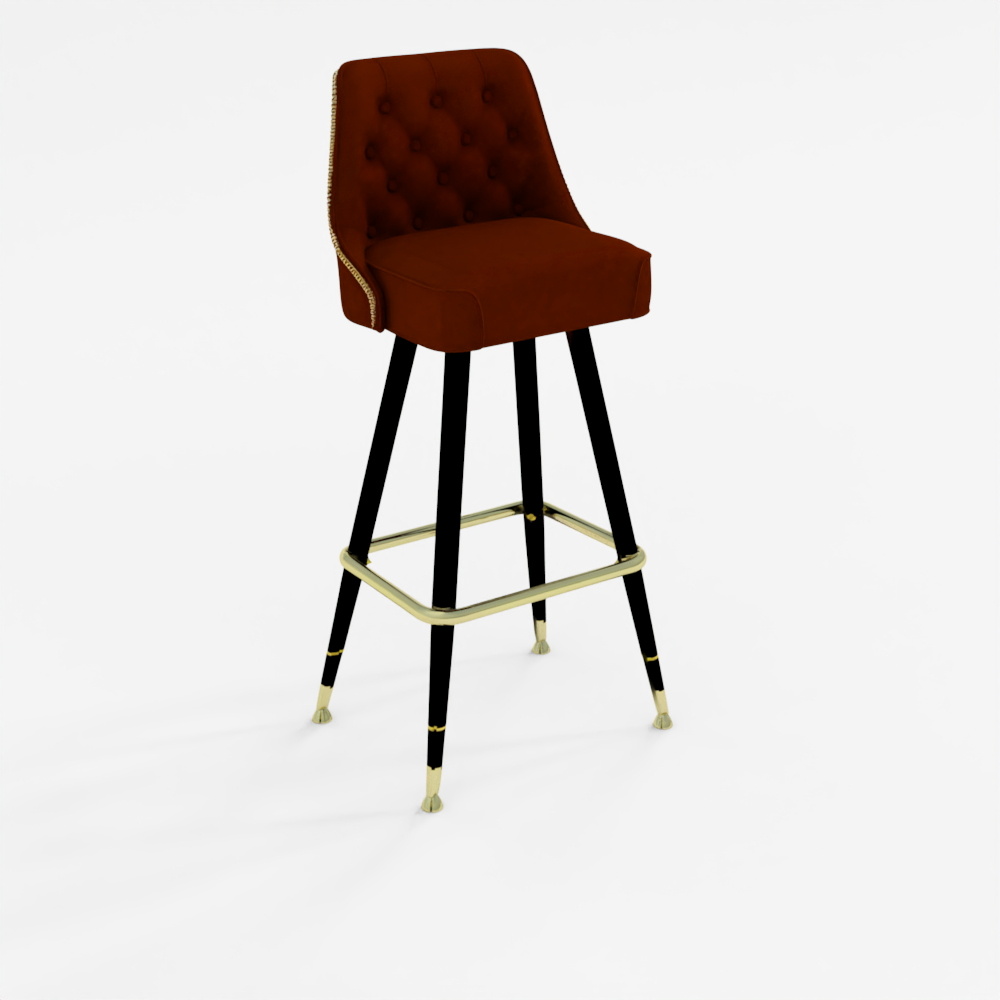 3D Leather Bar Stool
