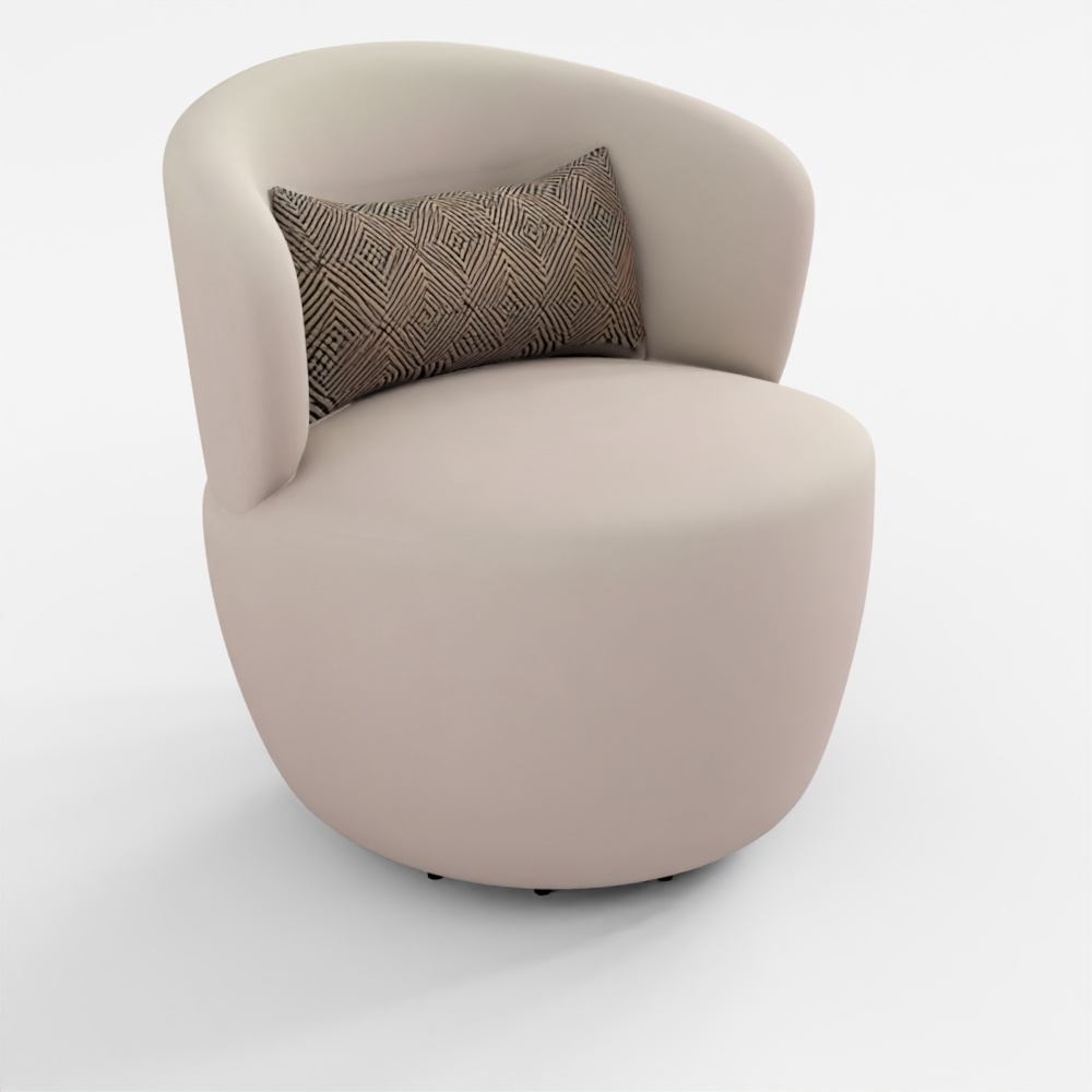 3D Model Amber Boucle Swivel Chair