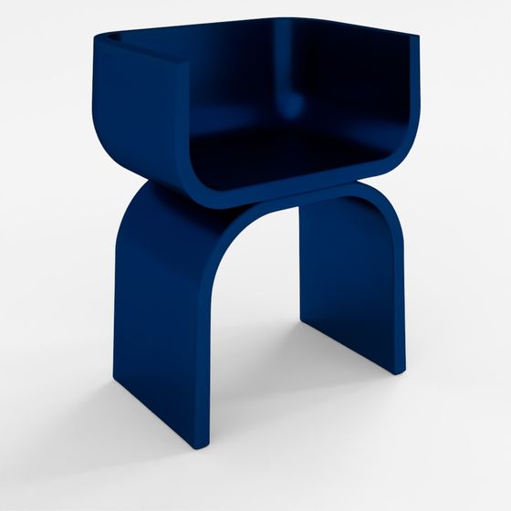 3D Modern Blue Accent Chair