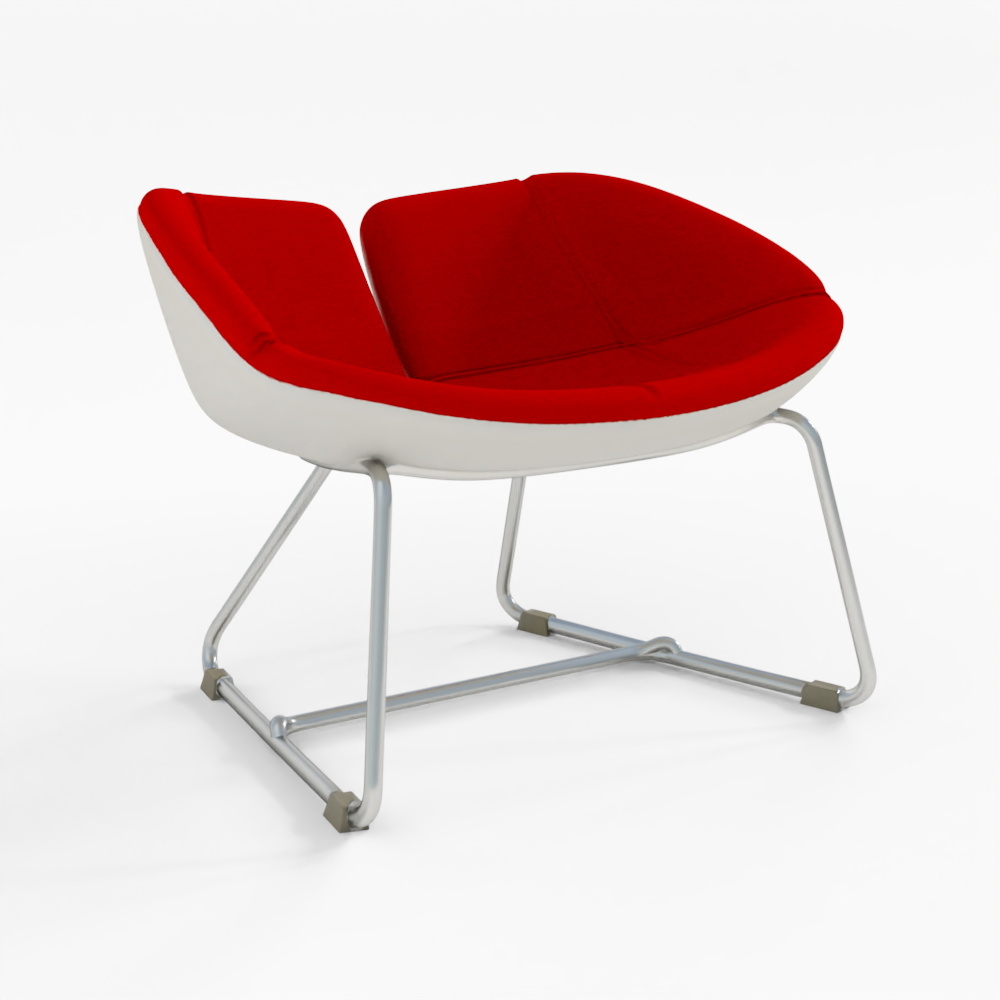 3D Fjord Armchair Red Mental Ray