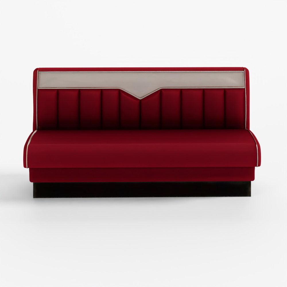 Retro Diner Sofa - Old Leather Banquette - 6 3D Asset