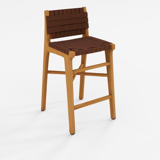 Taj Leather Strap Bar Stool 3D Model