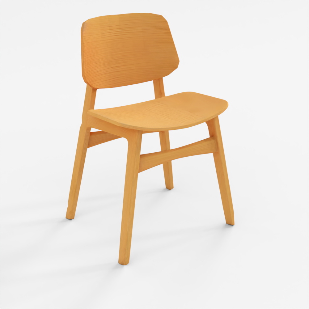 Wooden Chair Furnishing 3D Model Low-Poly