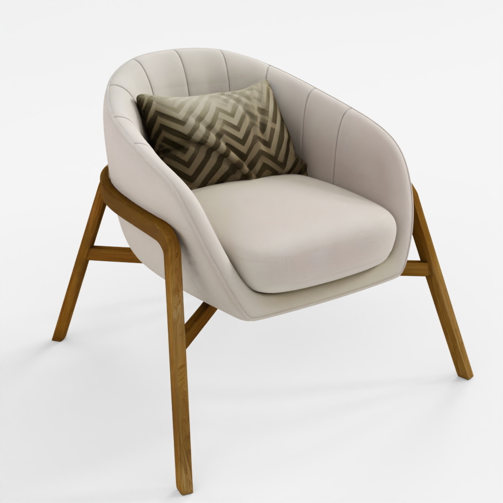 Wood Cassia Armchair 3D Model