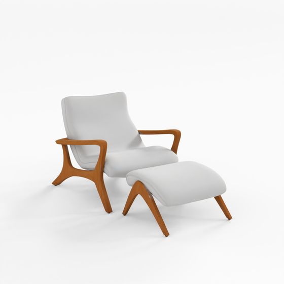 Contour Low Back Lounge Chair and Footstool 3D