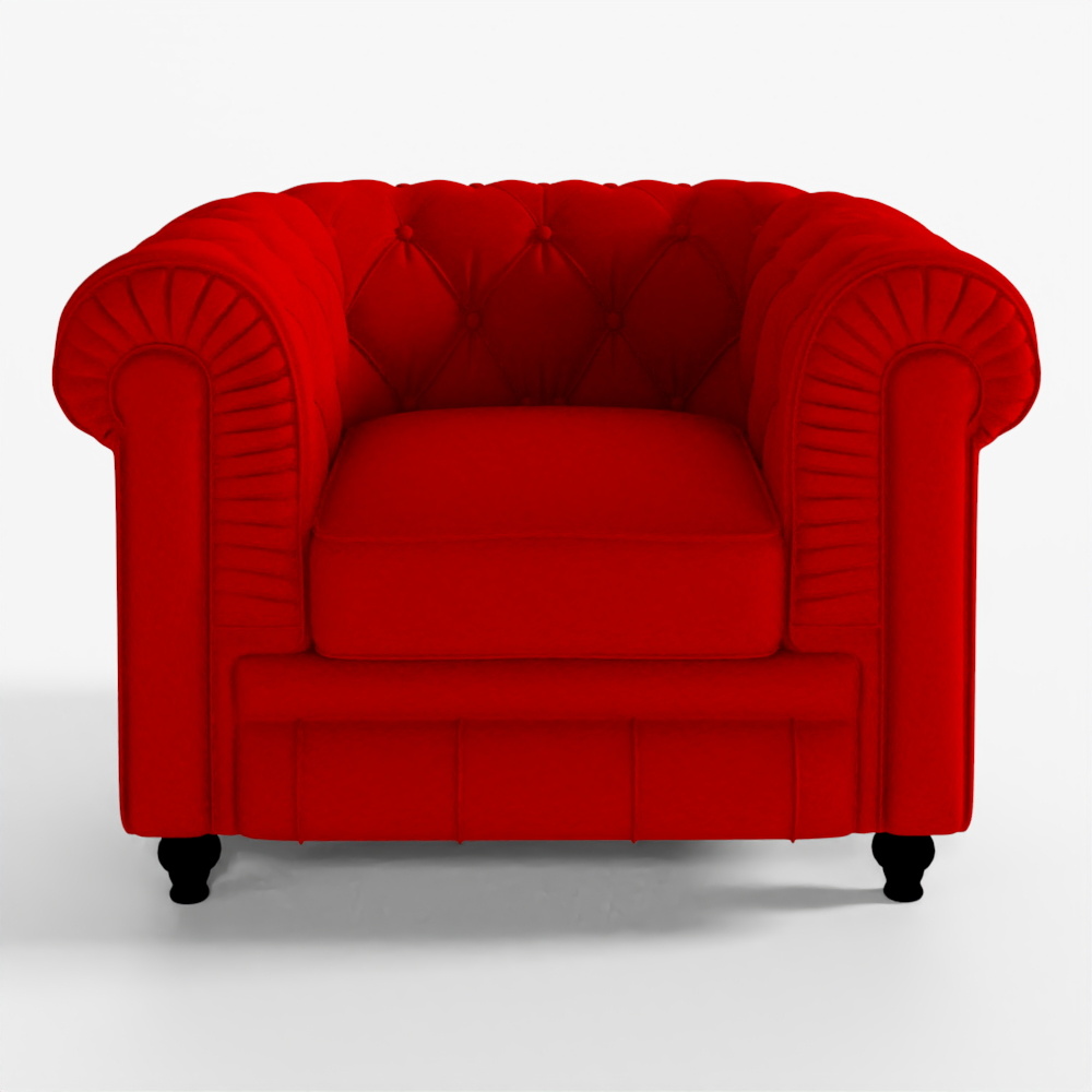 Chesterfield Vintage Leather Armchair 3D