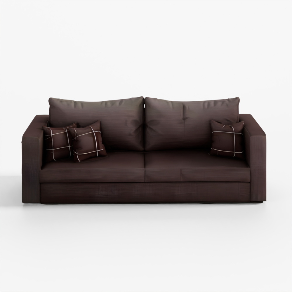 Modern 3-Seater Dark Couch Sofa 3D Model
