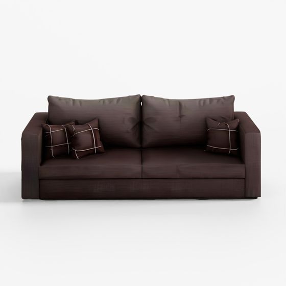 Modern 3-Seater Dark Couch Sofa 3D Model