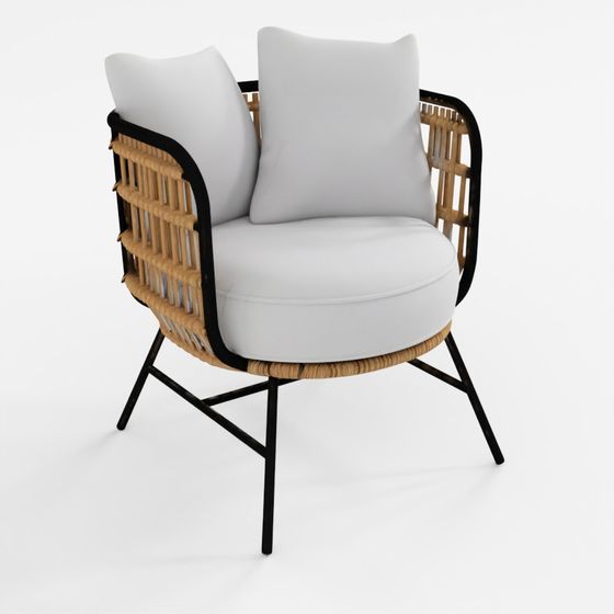 Onya Lily White Lounge Chair 3D Model Game-Ready