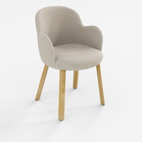 Moroso Tulp Chair - Wood Legs 3D Model
