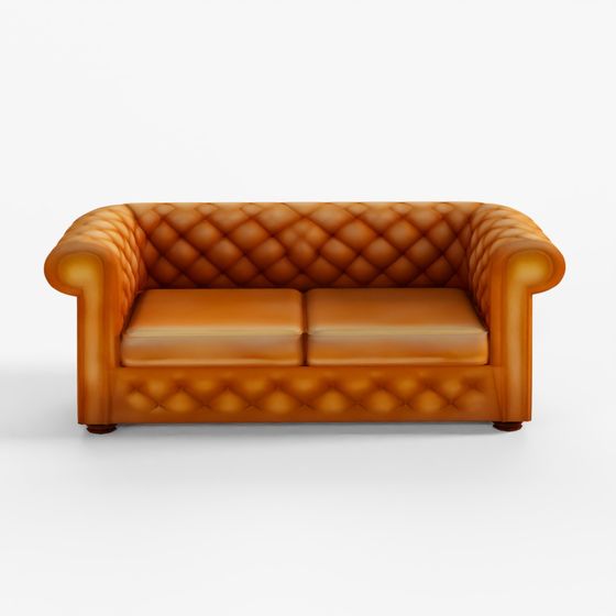 Armchair B Used Leather AZ9 3D Asset PBR