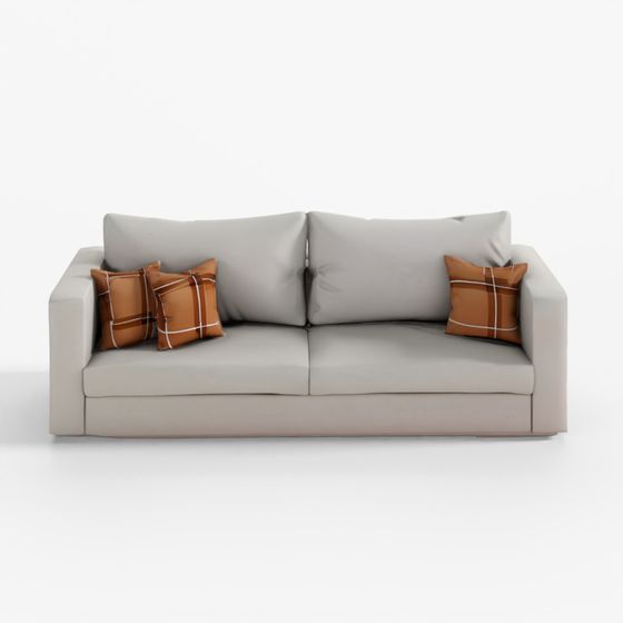 3D Model Modern Couch Sofa 3-Seater Light