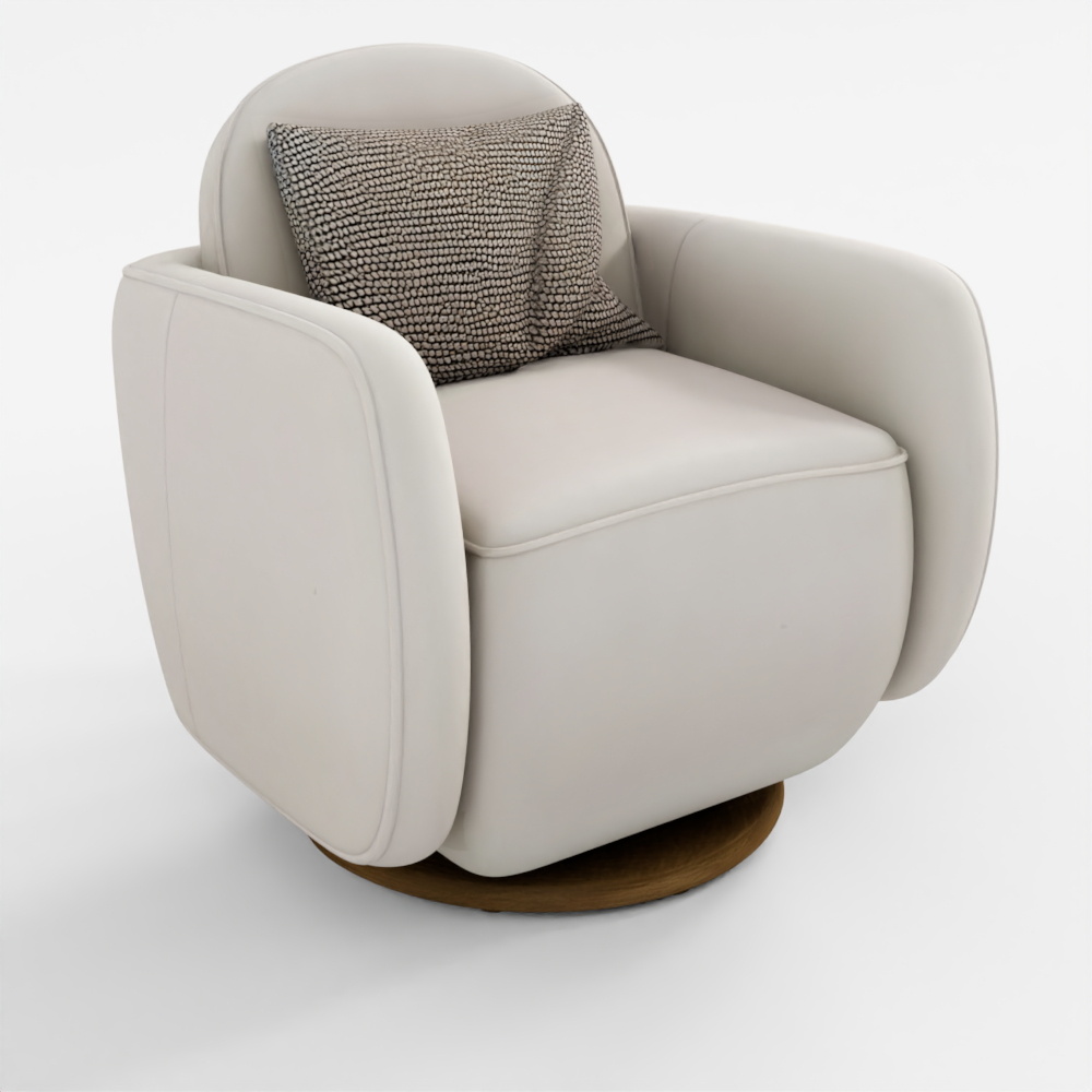 3D Model Overstuffed Swivel Armchair