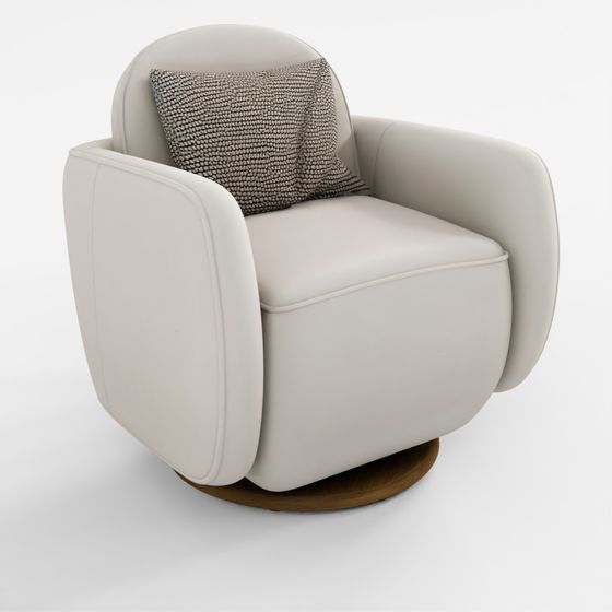 3D Model Overstuffed Swivel Armchair