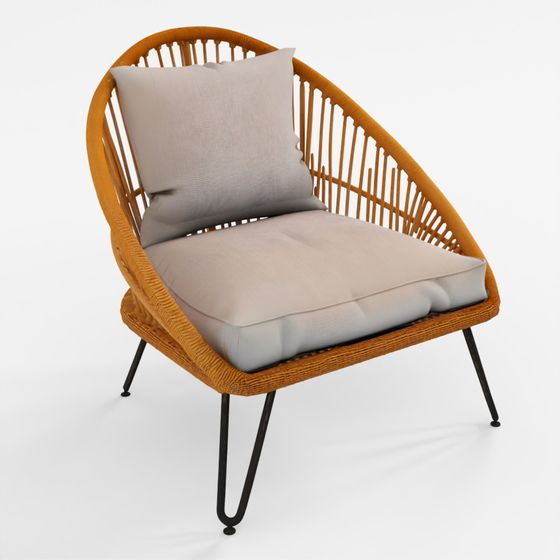 3D Model Pineapple Resin Wicker Garden Armchair