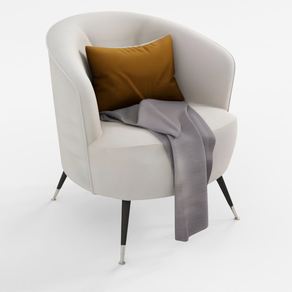 3D Schumacher Upholstered Barrel Chair
