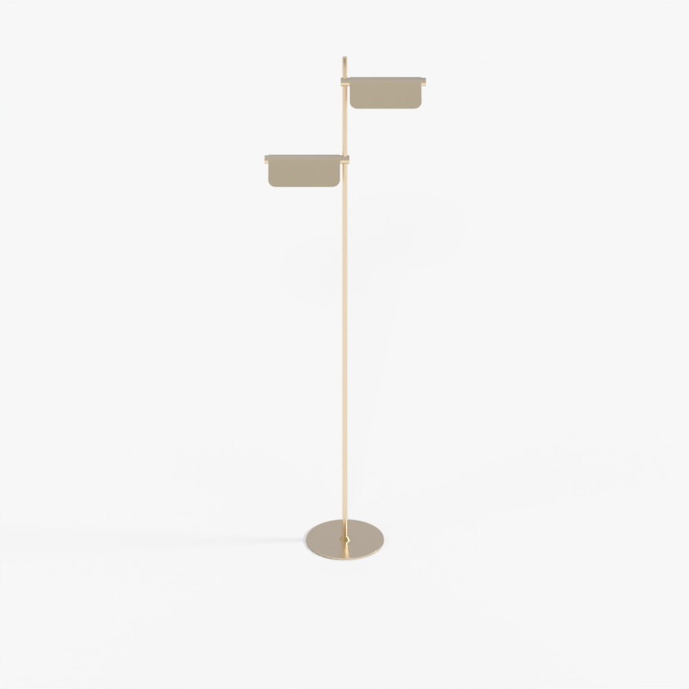 Zambelis 25194 Floor LED Light 12W 3000K Brushed Gold Movable Light Deflectors Step Dimming