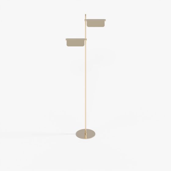 Zambelis 25194 Floor LED Light 12W 3000K Brushed Gold Movable Light Deflectors Step Dimming