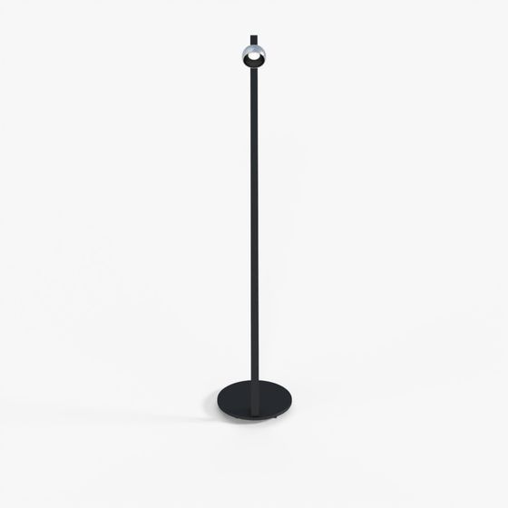 โคมไฟตั้งพื้น LED Zambelis 25345 7W 3000K ฐานทรายดำ - เฉดนิกเกิลขัดเงา 359° ปรับหมุนได้