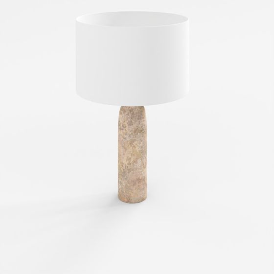 Lampada da Tavolo Zambelis 25428 1xE27 Max 40W Pietra Naturale Paralume Bianco
