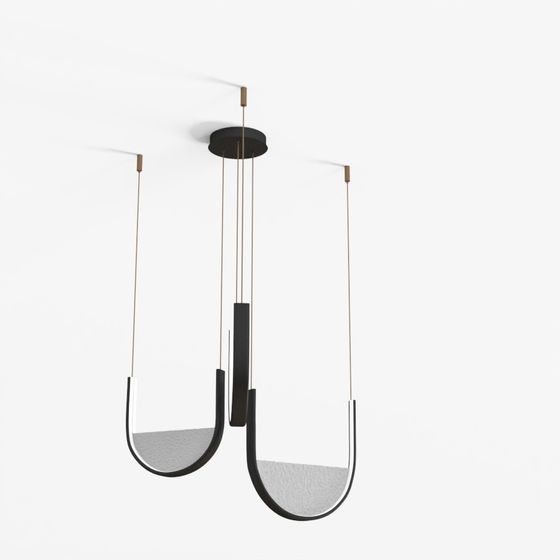 Zambelis 23168 Pendant LED Light 54W 3000K,4000K Black-Light Grey