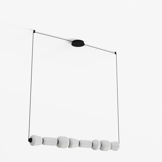 Zambelis 23066 Pendant LED Light 37W 3000K Metal-Glass Black-Smoked Grey