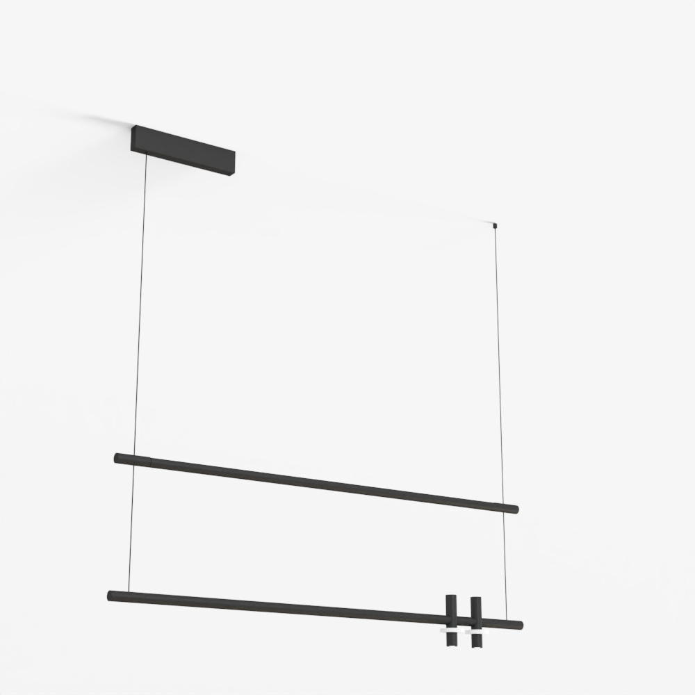 Zambelis 23251 Pendel LED-Leuchte 2x7W + 20W 3000K Marmor Schwarz