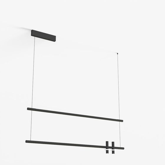 Zambelis 23251 Pendel LED-Leuchte 2x7W + 20W 3000K Marmor Schwarz