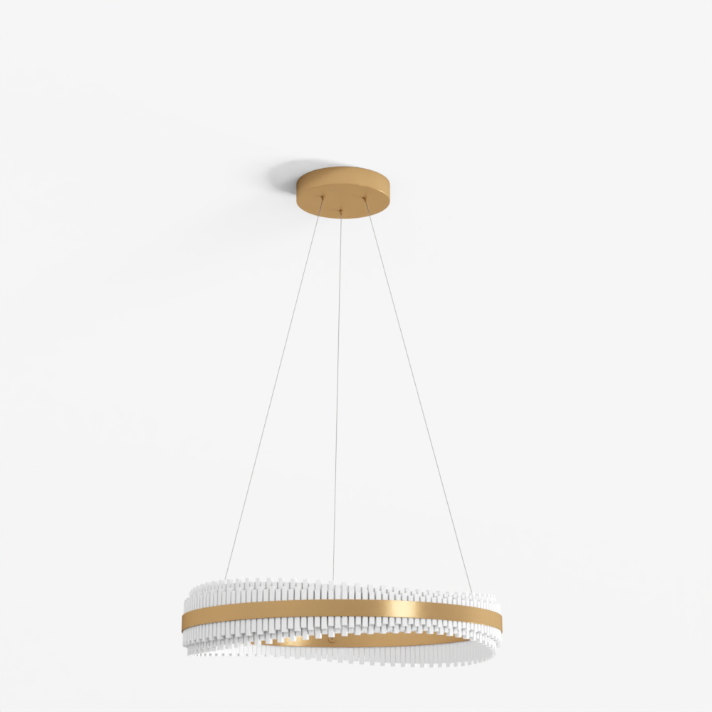 Zambelis 25412 Pendant LED Light 58W 3000K TRIAC Brushed Gold Metal - Crystal