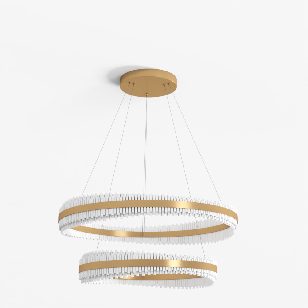 Zambelis 25413 Pendant LED Light 118W 3000K Triac Brushed Gold Metal - Crystal