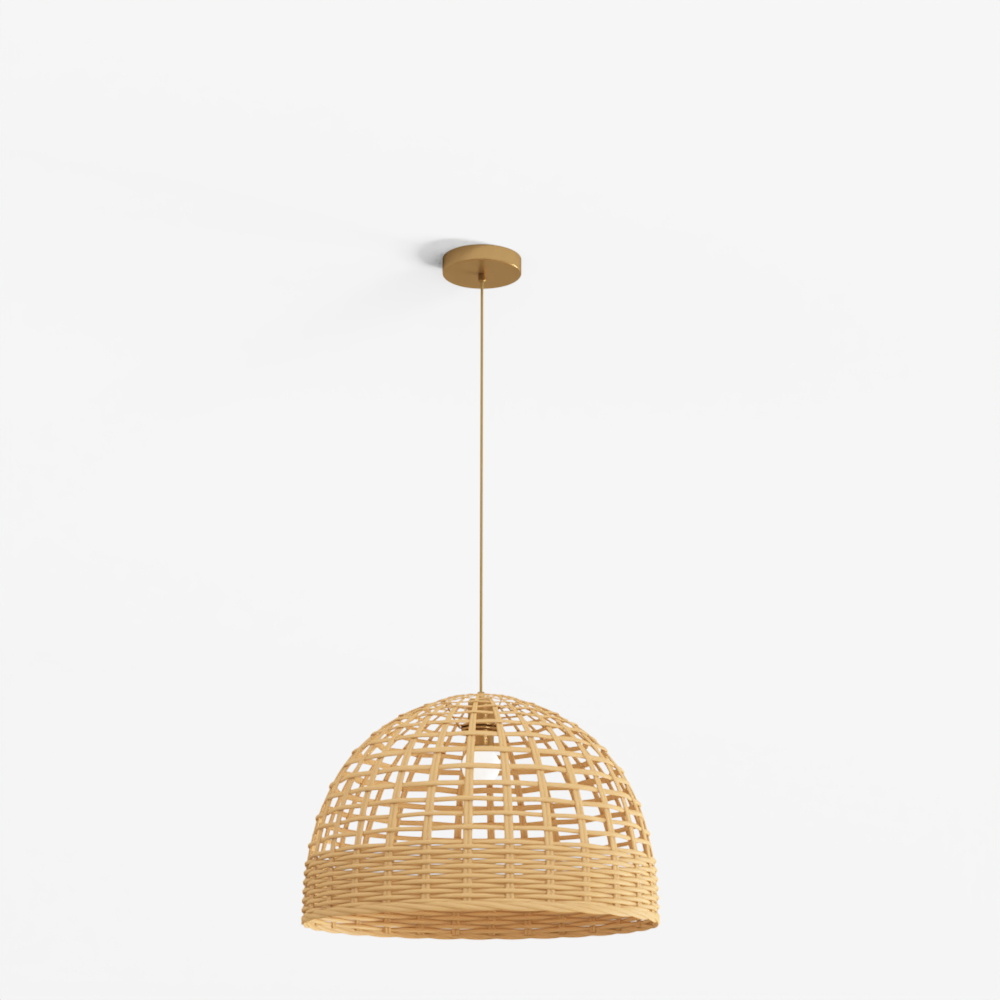 Zambelis 25443 Pendant Light 1xE27 Max 40W Natural Seaweed - Brown Beige Metal