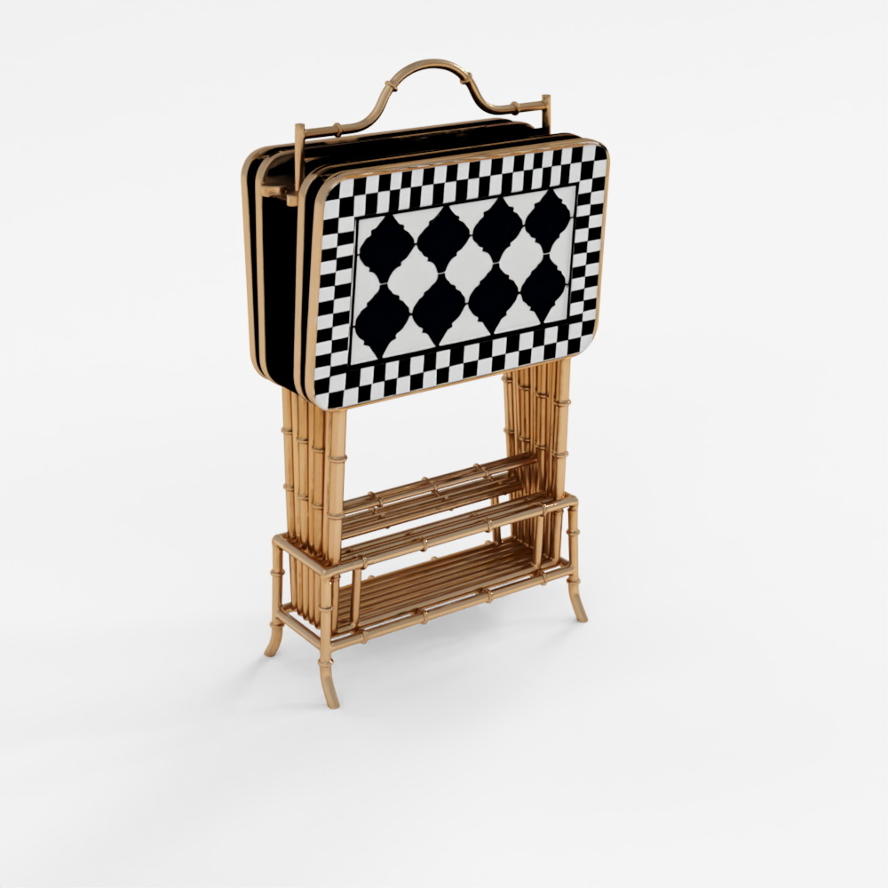 MacKenzie-Childs Courtly Cocktail Trays, Set Of 4