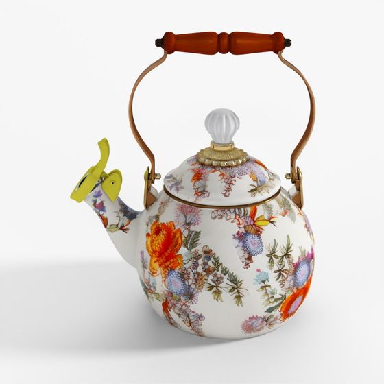 MacKenzie-Childs White Flower Market Whistling