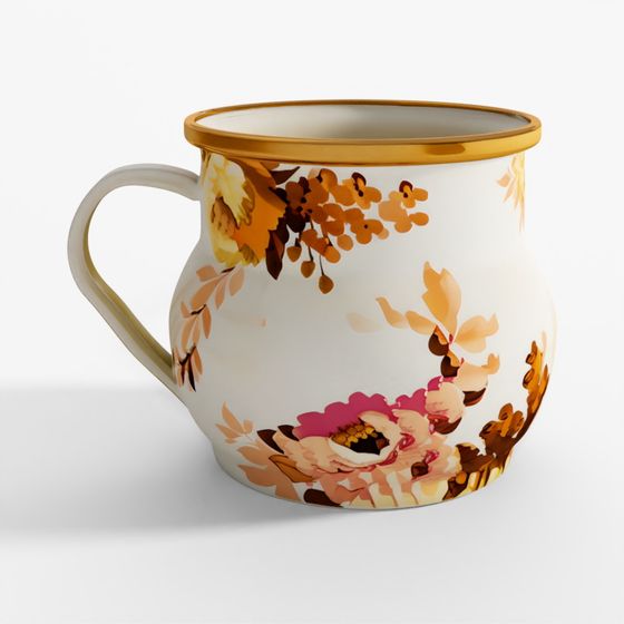 Tazza Wild Rose Bianco di MacKenzie-Childs