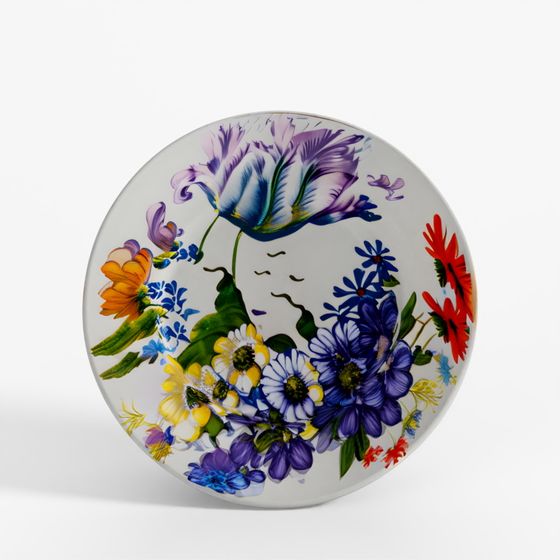MacKenzie-Childs White Flower Market Dinner Plate