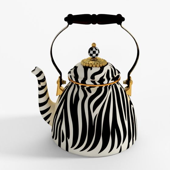 MacKenzie-Childs Zebra 2 Quart Tea Kettle