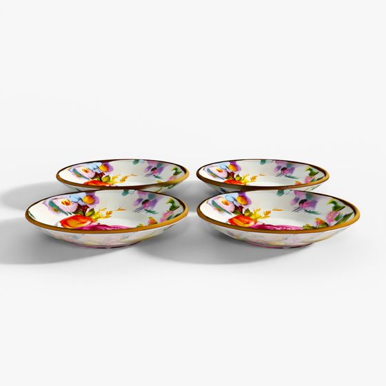 MacKenzie-Childs White Flower Market Appetizer Plate