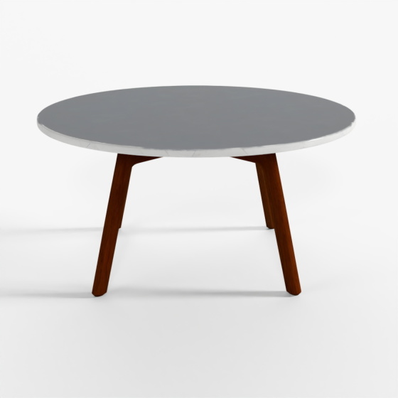 Журнальный столик Mara 31,5" с мраморной столешницей - Орех